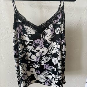 Halogen Black and White Floral Lace Camisole